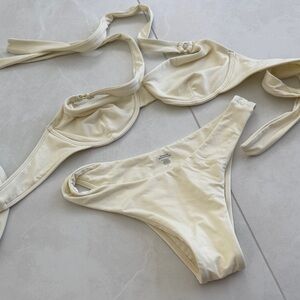 Monday Swimwear Cream Triangle Bikini Top